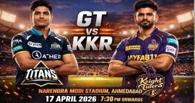 Gujarat Titans VS Kolkata Knight Rider 17 April 2026