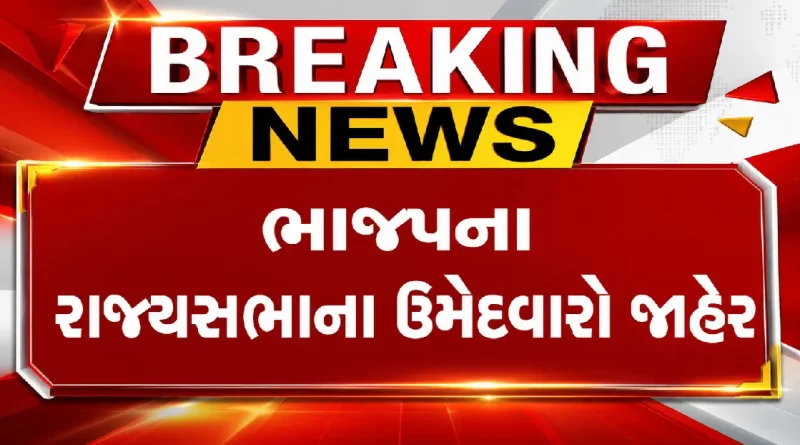 BJP Rajya Sabha Candidates Gujarat
