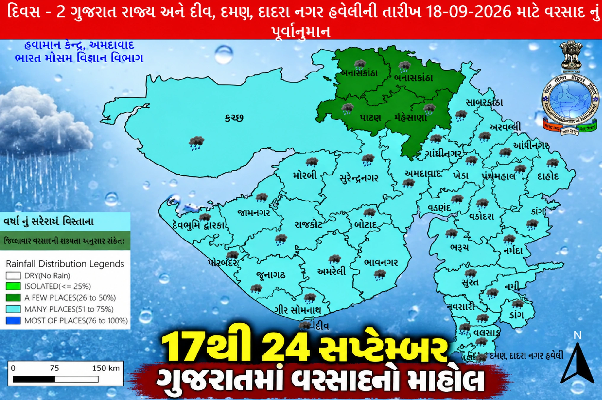 જાણો જિલ્લાવાર આગાહી